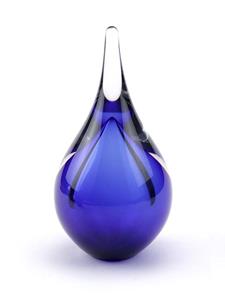 Urnwebshop Kristalglazen 3D Mini Traan Urn Donkerblauw (0.05 liter)
