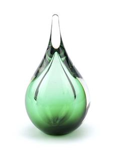Urnwebshop Kristalglazen 3D Mini Traan Urn Groen (0.05 liter)