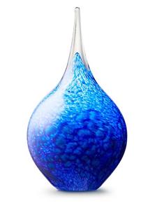 Urnwebshop Kristalglazen 3D Traan Urn Blauw Opaque (0.28 liter)
