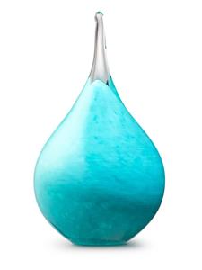 Urnwebshop Kristalglazen 3D Traan Urn Turquoise Opaque (0.28 liter)