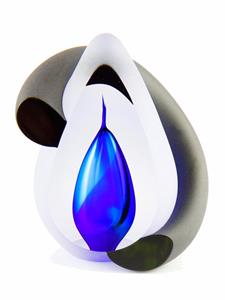 Urnwebshop Premium Kristalglazen 3D Traan Urn Bow Blue (0.06 liter)