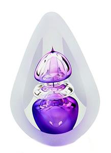 Urnwebshop Kristalglazen 3D Traan Urn Orion purple Big (0.2 liter)