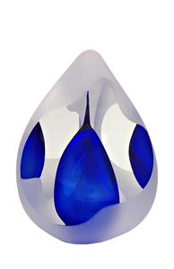 Urnwebshop Kristalglazen 3D Traan Urn Reflection Blue (0.08 liter)