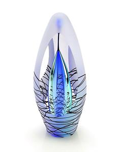 Urnwebshop Premium Kristalglazen 3D Traan Urn Spirit Purple (0.07 liter)