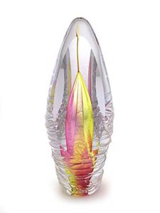 Urnwebshop Premium Kristalglazen 3D Traan Urn Rose-Yellow Purple (0.07 liter)