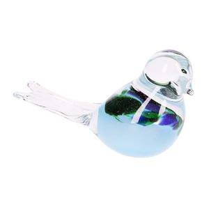 Urnwebshop Kristalglazen Mini Vogel Urn blauwgroen Buikje (0.03 liter)