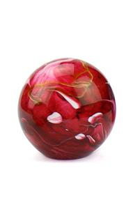 Urnwebshop Kristalglazen Mini Bol Urn Elan Bulb marble Red (0.1 liter)