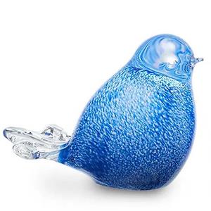Urnwebshop Kristalglazen Miniurn Parkiet Blauwwit (0.03 liter)