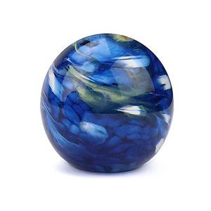 Urnwebshop Kleine Kristalglazen Bol Urn Elan Marble Blue (0.5 liter)