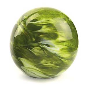 Urnwebshop Middelgrote Kristalglazen Bol Urn Elan Marble Green (1.5 liter)