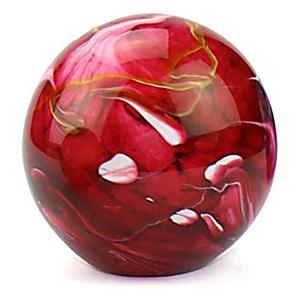 Urnwebshop Middelgrote Kristalglazen Bol Urn Elan Marble Red (1.5 liter)