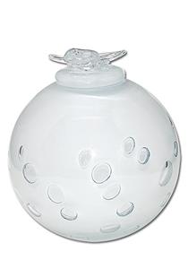 Urnwebshop Glazen Urn Melkwit Vlinder (2.5 liter)