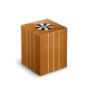 Urnwebshop Rechthoekige Urn Compagnon Windroos Teak (3.3 liter)