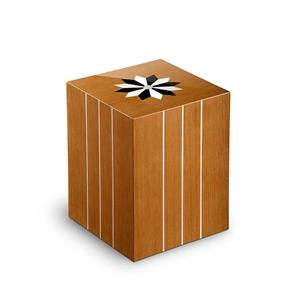 Urnwebshop Rechthoekige Urn Columbarium Windroos Teak (4 liter)