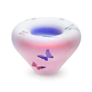 Urnwebshop Miniurn Waxinelichtje Roze-Blauw Frosted Vlinders (0.045 liter)