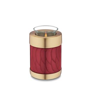 Urnwebshop Urn met Waxinelichtje Gemarmerd Rood (0.45 liter)