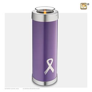Urnwebshop Hoge Urn met Waxinelichtje Purple Ribbon (1.1 liter)