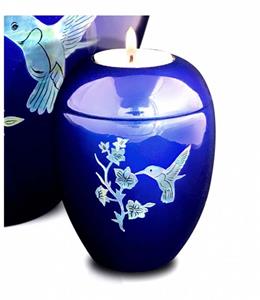 Urnwebshop Kleine Kaarshouder Urn Colibri Diepblauw (0.1 liter)