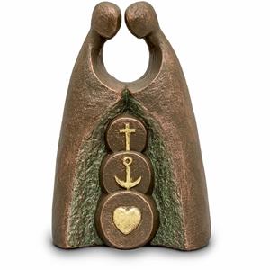 Urnwebshop Grote Keramische Art Urn Geloof-Hoop-Liefde (3 liter)