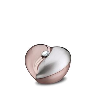 Urnwebshop Mini HeartFelt Harturn Geborsteld Rosegoud - Zilver (0.1 liter)