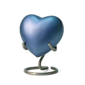 Urnwebshop Monterey Blue Hart Urn, inclusief Standaard (0.1 liter)