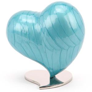 Urnwebshop Grote Mother of Pearl Hart Urn Azuurblauw (3.6 liter)