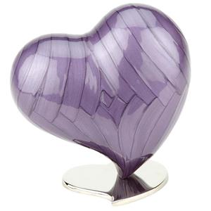 Urnwebshop Grote Mother of Pearl Hart Urn Purple (3.6 liter)