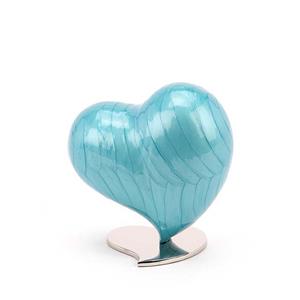 Urnwebshop Mini Mother of Pearl Hart Urn Azuurblauw (0.15 liter)