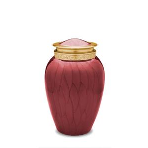 Urnwebshop Kleine Blessing Urn Roodmarmer, Gouden Sierrand (0.8 liter)