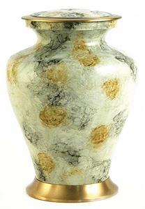 Urnwebshop Grote Messing Glenwood White Marble Urn (3.3 liter)