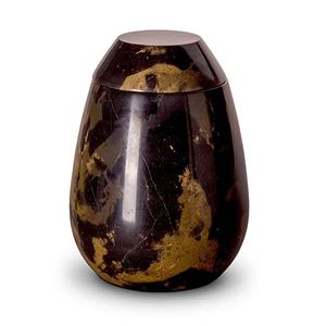 Urnwebshop Grote Marmeren Urn Zwart - Beige (3.7 liter)