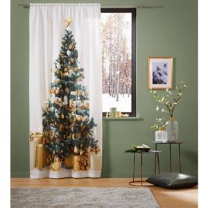 My home Gordijn Led-dennenboom - Xmas Tree W/LED Ondoorzichtig, dennenboom, kerstachtig, hxb: 230x140, 15 ledlampjes (1 stuk - 1 stuk)