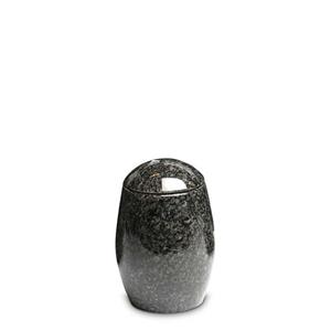 Urnwebshop Granieten Miniurn Vaas, Ovaal met Deksel - Jasberg (0.11 liter)