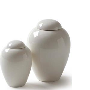 Urnwebshop Mediumgrote Porseleinen Pot Urn Serenity White (1.6 liter)