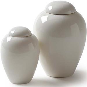 Urnwebshop Grote Porseleinen Pot Urn Serenity White (2.4 liter)