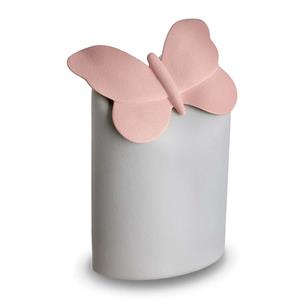 Urnwebshop Grote LoveUrns Cilinder Urn, met Roze Vlinder (4.6 liter)