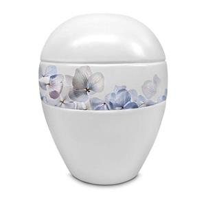Urnwebshop Grote Porseleinen Pot Urn Blauwe Bloemen (5 liter)