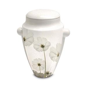 Urnwebshop Grote Porseleinen Amfoor Urn Wilde Bloemen (3.4 liter)