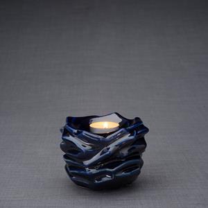 Urnwebshop Keramische Mini Urn De Christus Cobalt Metallic (0.4 liter)