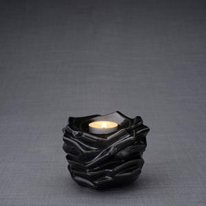 Urnwebshop Keramische Mini Urn De Christus Black Gloss (0.4 liter)