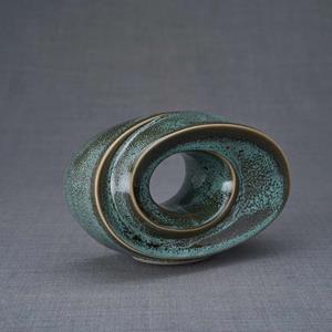 Urnwebshop Keramische Mini Art Urn Passage Oily Green Melange (0.45 liter)