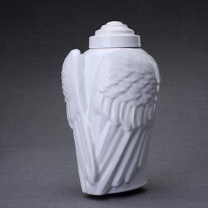 Urnwebshop Keramische Crematie As Urn Wings White (3.1 liter)
