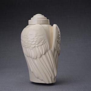 Urnwebshop Keramische Crematie As Urn Wings Transparant (3.1 liter)
