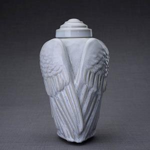 Urnwebshop Keramische Crematie As Urn Wings Grey (3.1 liter)