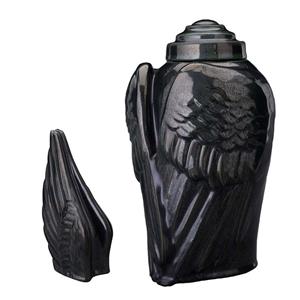 Urnwebshop Art Urnen Voordeelset Wings Antraciet (3.1 en 0.22 liter)