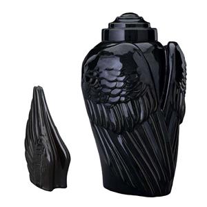 Urnwebshop Art Urnen Voordeelset Wings Inktzwart (3.1 en 0.22 liter)