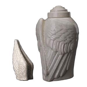 Urnwebshop Art Urnen Voordeelset Wings Craquele (3.1 en 0.22 liter)