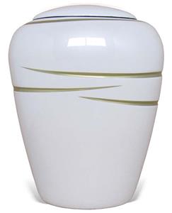 Urnwebshop Ovale Resin Urn Shiny White (3.8 liter)