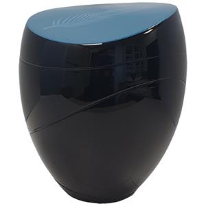Urnwebshop Jazz Design Urn, Blauw Deksel met Veer (3.5 liter)