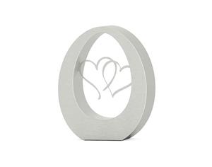 Urnwebshop Grote RVS Oval Hearts Urn (3.5 liter)